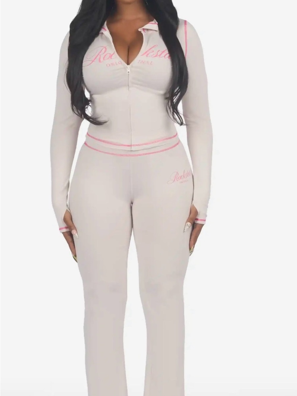 Women's Pink-Trim tracksuit rockstar original